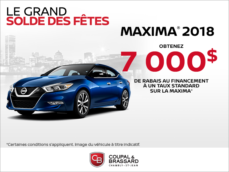 Obtenez le Nissan Maxima 2018 dès aujourd'hui!