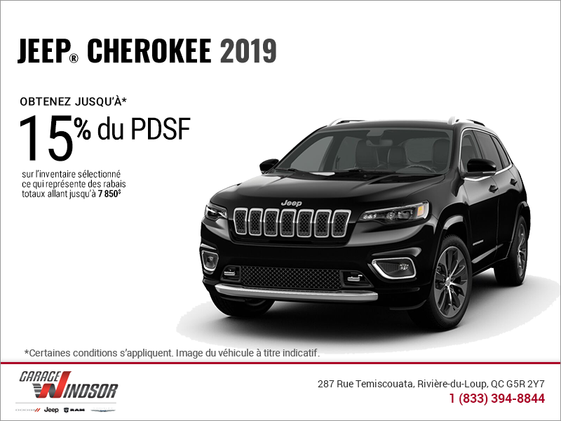 Conduisez un Jeep Cherokee 2019! Conduisez un Jeep Cherokee 2019!