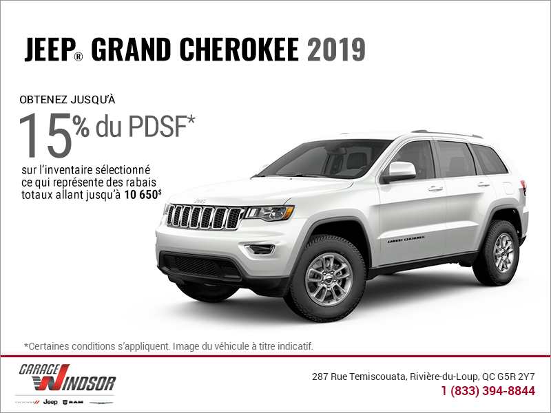 Conduisez un Jeep Grand Cherokee 2019! Conduisez un Jeep Grand Cherokee 2019!