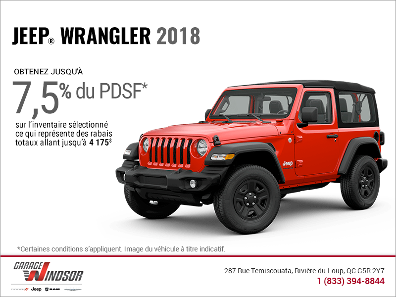 Conduisez un Jeep Wrangler 2018! Conduisez un Jeep Wrangler 2018!