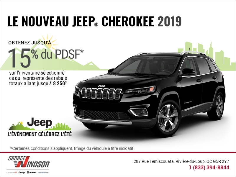 Conduisez un Jeep Cherokee 2019! Conduisez un Jeep Cherokee 2019!