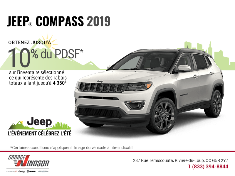 Conduisez un Jeep Compass 2019! Conduisez un Jeep Compass 2019!