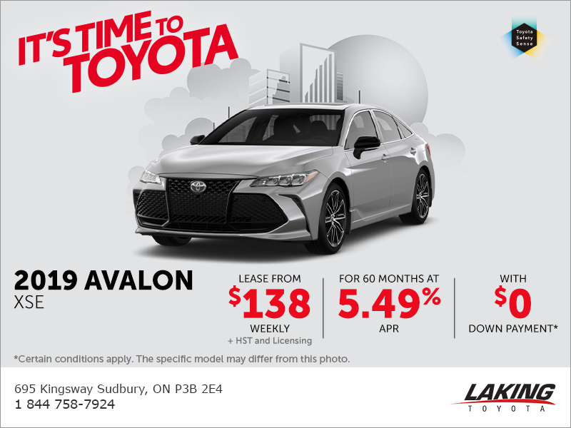 2019 Toyota Avalon Laking Toyota Promotion in Sudbury