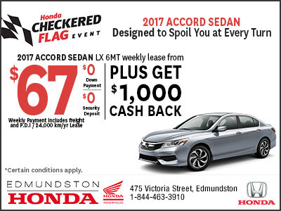 Lease the 2017 Accord from $67 Weekly