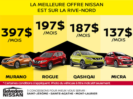 La meilleure offre Nissan est sur la Rive-Nord