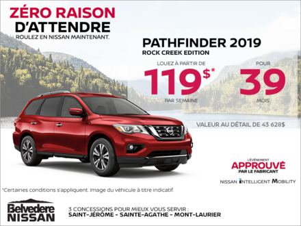 Louez le Nissan Pathfinder 2019 dès aujourd'hui!