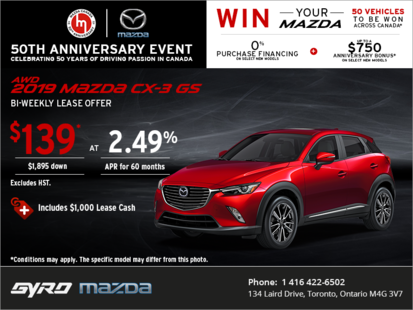 Get the 2019 Mazda CX-3 Today!