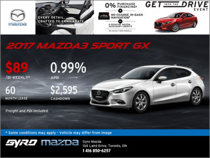 Drive Home the 2017 Mazda3 Sport GX Today!