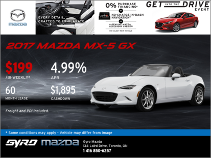Get the 2017 Mazda MX-5 GX Today!
