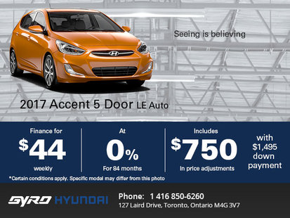 The 2017 Hyundai Accent 5-Door LE Auto in Toronto!