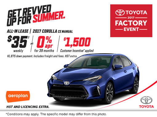Get the 2017 Toyota Corolla Today!