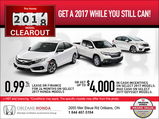 2017 Honda Clearout