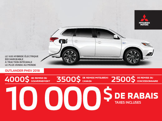 Ce mois-ci, profitez d’une offre exclusive sur Outlander PHEV 2018