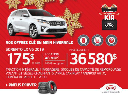 La meilleure offre sur le Sorento 2019