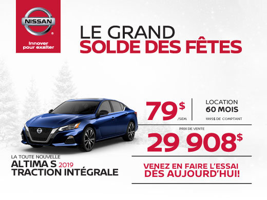 La toute nouvelle Altima S 2019 à Traction intégrale!