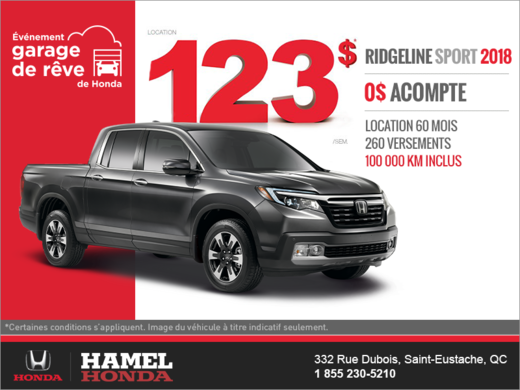 Procurez-vous le Ridgeline 2018!