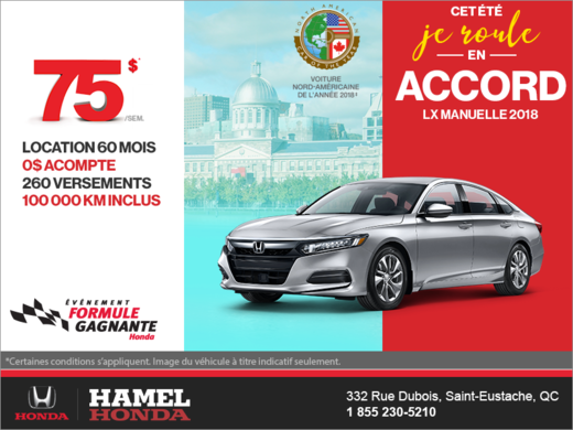 Louez la Honda Accord 2018!