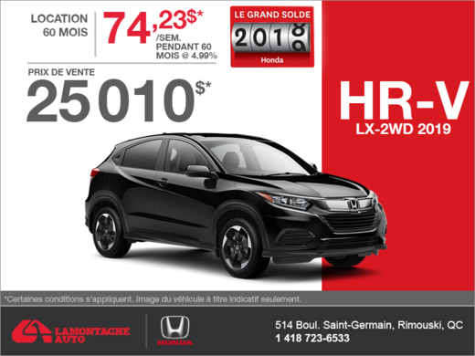 Louez le Honda HR-V 2019!