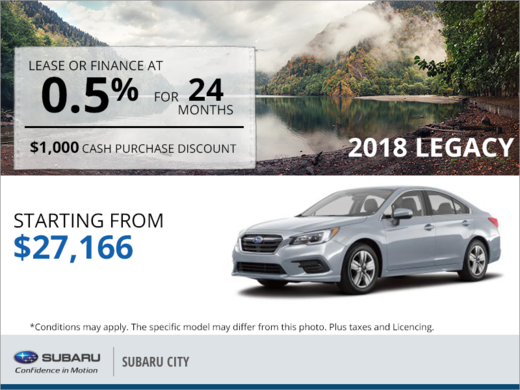 Get the 2018 Subaru Legacy Today!