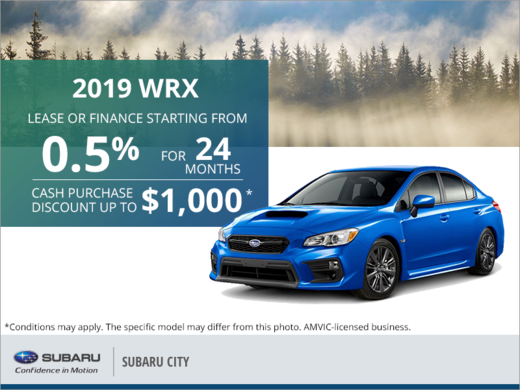Get the 2019 Subaru WRX Today!