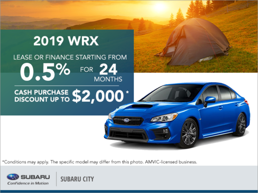 Get the 2019 Subaru WRX Today!