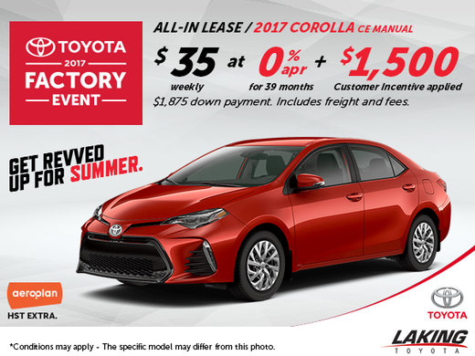 Get the All-New 2017 Toyota Corolla Today!