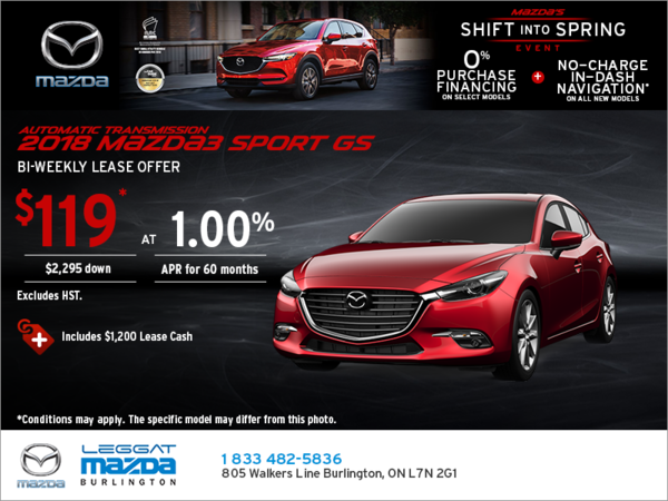 Get the 2018 Mazda3 Sport Today!