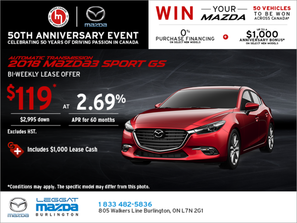 Get the 2018 Mazda3 Sport Today!