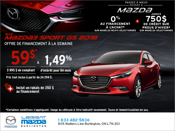 Get the 2018 Mazda3 Sport Today!