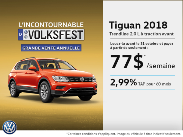 Conduisez le Tiguan 2018 dès aujourd'hui!