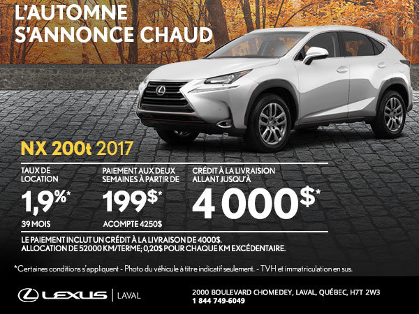 Louez la nouvelle Lexus NX 2017 dès aujourd'hui!