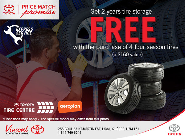 2-Years Tire Storage FREE