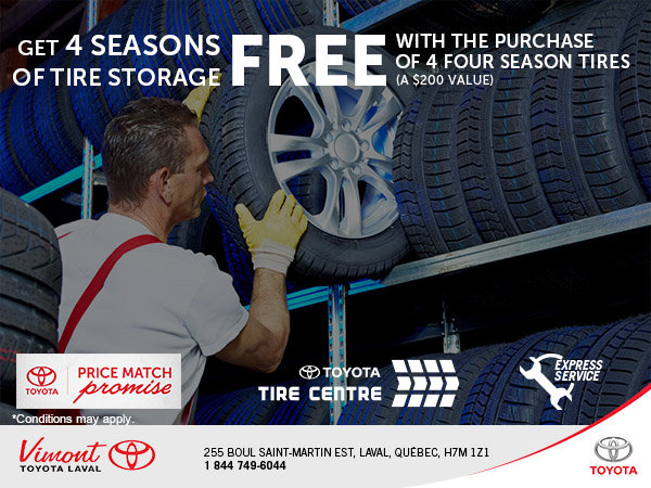 4 FREE Seasons Of Tire Storage