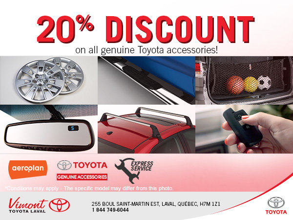 20% d'escompte on accessories