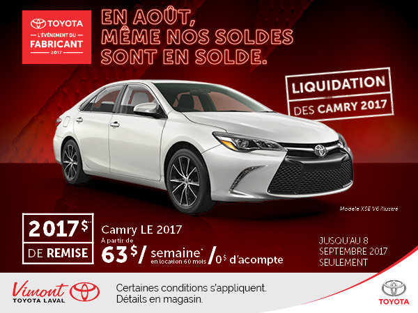 LIQUIDATION DES CAMRY 2017