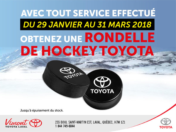 Obtenez une rondelle de hockey Toyota
