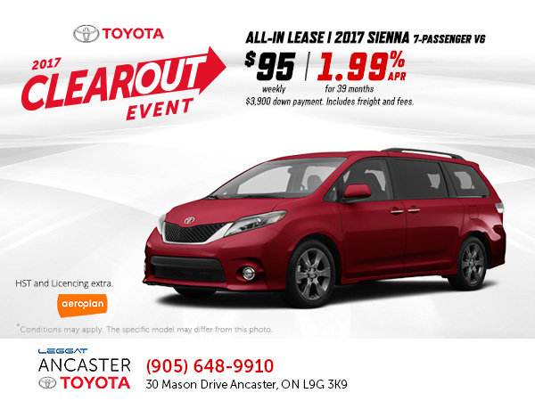 Save on the All-New 2017 Sienna