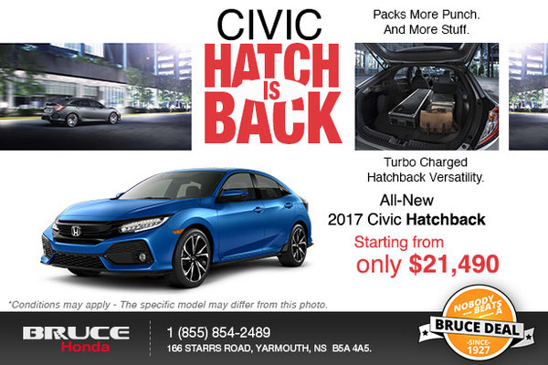 Save Big on the 2017 Civic Hatchback!