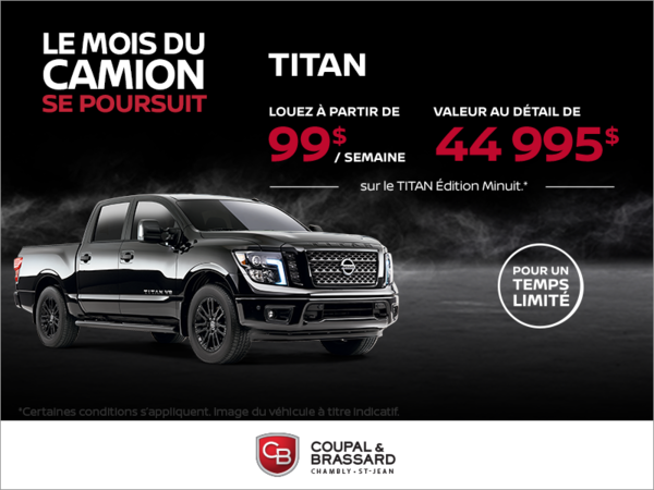 Obtenez le Nissan Titan 2018 dès aujourd'hui!