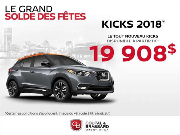 Obtenez le Nissan Kicks 2018 dès aujourd'hui!