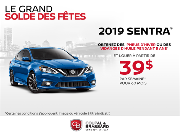 Obtenez le Nissan Sentra 2019 dès aujourd'hui!