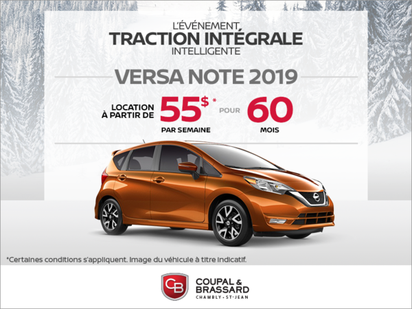 Obtenez la Nissan Versa Note 2019 dès aujourd'hui!