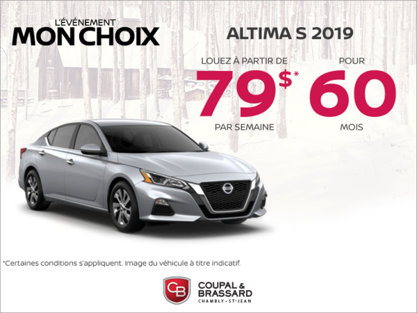 Obtenez la Nissan Altima 2019 dès aujourd'hui!