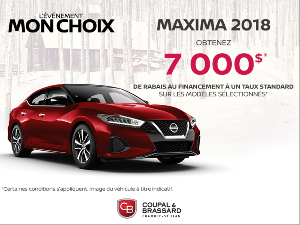 Obtenez la Nissan Maxima 2018 dès aujourd'hui!