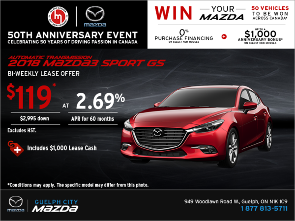 Get the 2018 Mazda3 Sport Today!