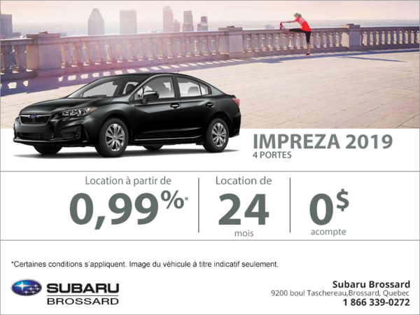 Procurez-vous la Impreza 2019 4 portes!