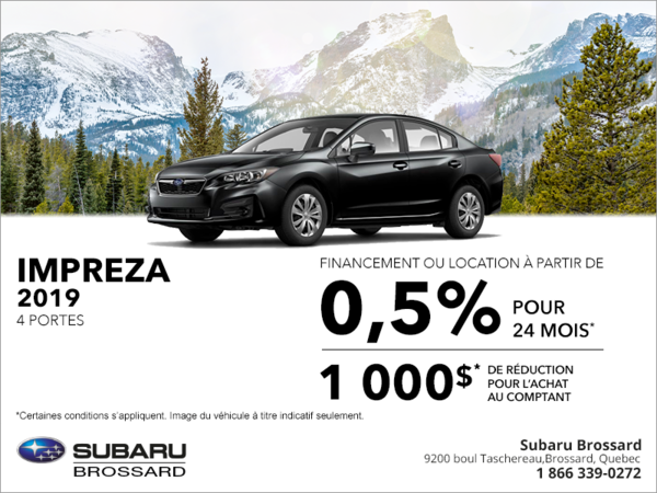 Procurez-vous la Subaru Impreza 2019 4 portes!