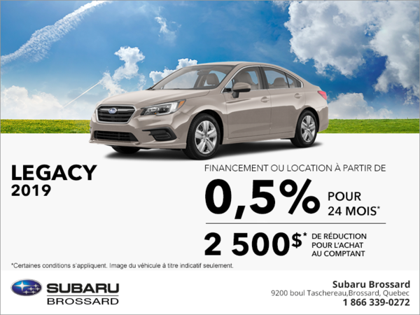 Procurez-vous la Subaru Legacy 2019!
