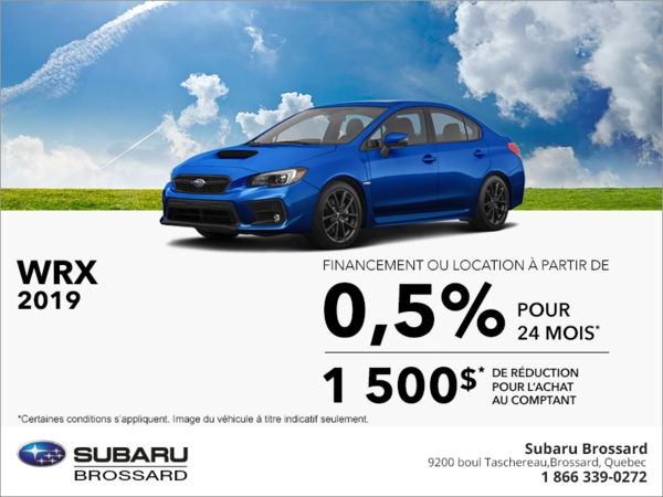 Procurez-vous la Subaru WRX 2019!