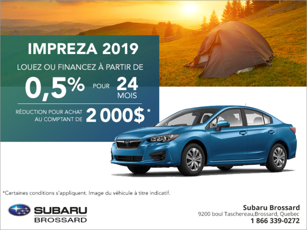 Procurez-vous la Subaru Impreza 2019 4 portes!
